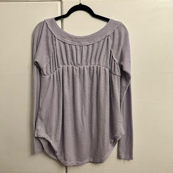 Free People Henley Tee Lilac - Picture 8 of 10